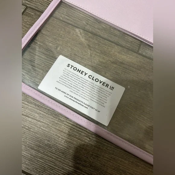 NWT Stoney Clover Lane Classic Clear Lilac purple Flat Pouch - Picture 2 of 5